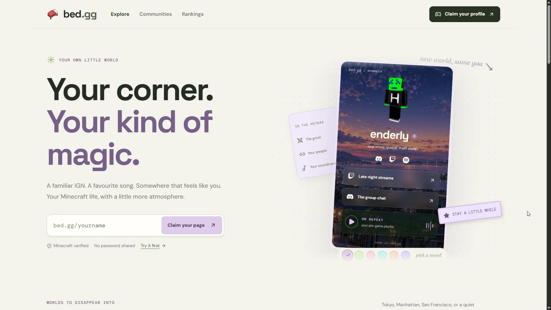 bed.gg homepage