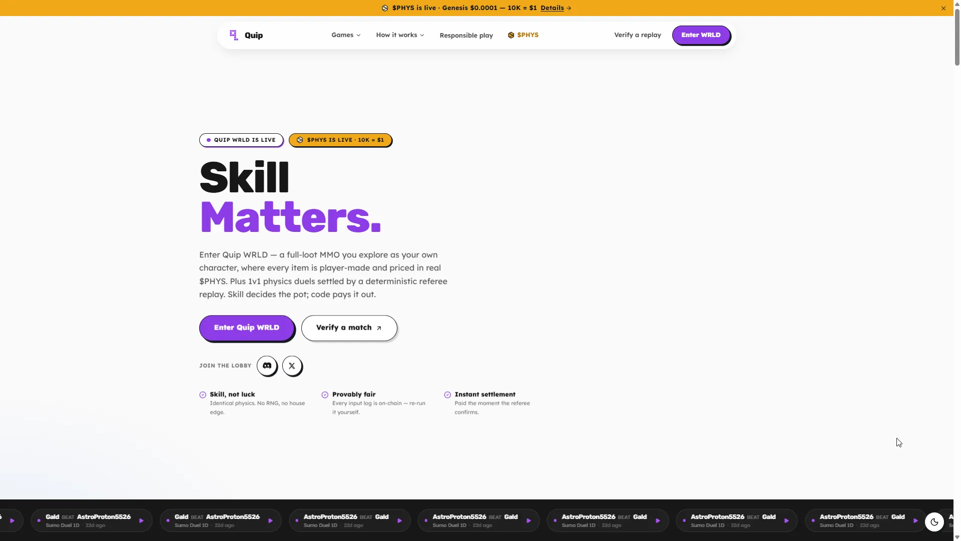 Quip homepage
