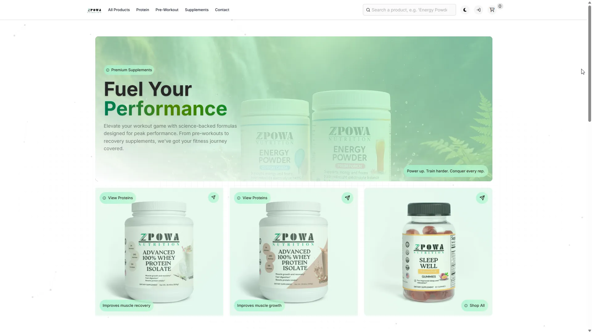 Zpowa Nutrition storefront
